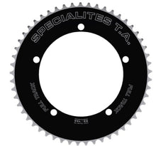 Load image into Gallery viewer, SpecialitsTA chainring, French made chainring, pista chainring, piste, velodrome, track chain rings, light track chainring,black chainring, specialist chainring, velobike, velo,cyclist, track bike, fixie
