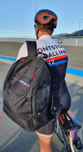 Load image into Gallery viewer, Track tote bag, track back pack, velodrome back pack, track cyclist bag, trackie tote bag, velo hag, velocyclist bag, velobike, velo cyclist, track chain ring bag, chain ring bag, chainring bag, carry chain rings, cyclist back pack,