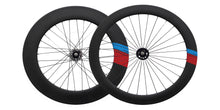 Load image into Gallery viewer, Track racing wheels, velodrome wheels, fixie wheels, race bike wheels, carbon rims 88mm rims, 60mm rimws, ridea.com, dontstoppedalling, cyclingnewzealand, velo bike, velocyclist, track bike,