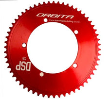 Load image into Gallery viewer, T-Town, velodrome, trackie,   chainring, aero chainrigns, big chainrings, CNC machined chainrings, Custom chainrings, andel, alloy chainring, 144bcd chainring,chainringsTrack chainring, elite track chain ring, Orbita, Orbita.com, track chainring, velodrome chainring, track chainring, ukraine made chainring, sprinter chain ring, flying 200m,  best chainring selection, custom chainring, track chainrings, velodrome, 144bcd, orbita track chainring, rotor, Orbita chainring
