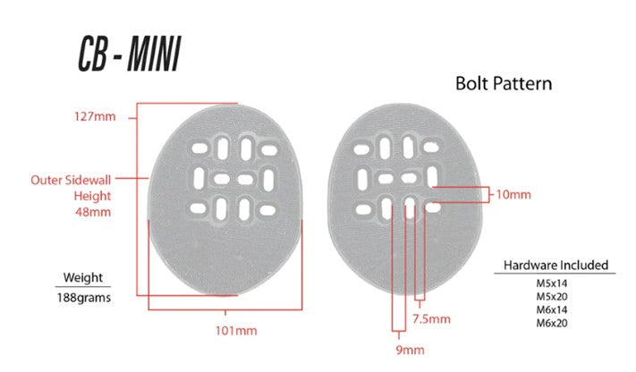 Tri Rig Arm Scoops OPEN Back Carbon Arm Cups