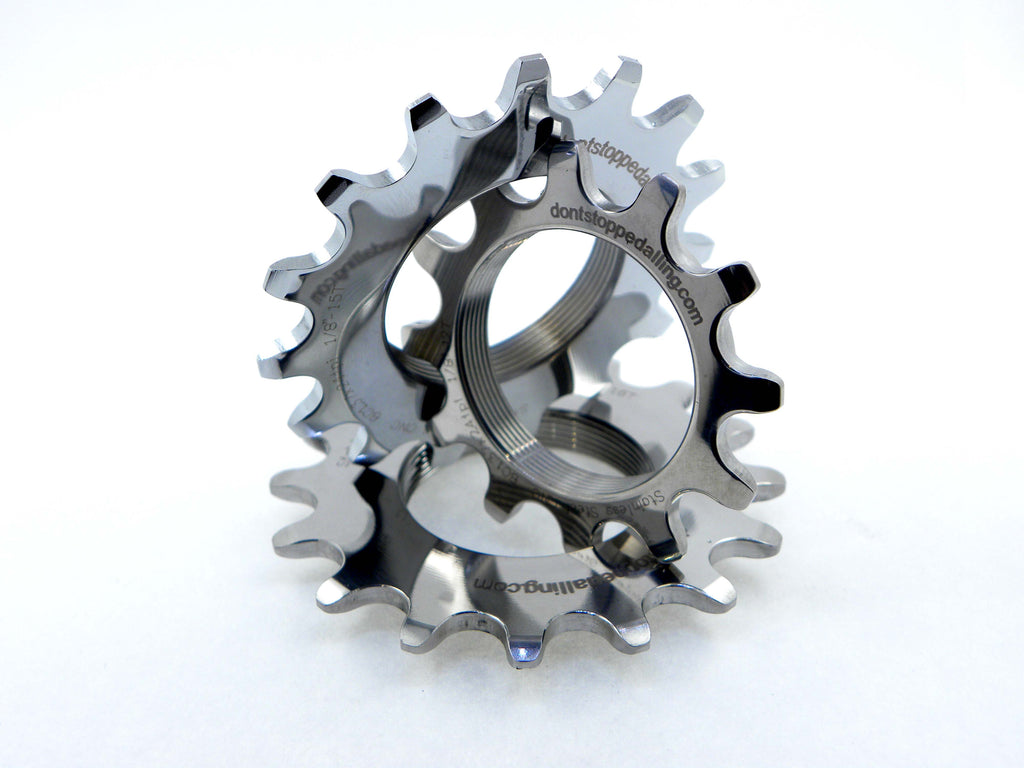 DSp, Dontstoppedalling.com, dontstoppedalling.co.nz, track sprockets, track cogs, 12t, 13t,14t,15t,16t,17t, training track sprocket, best value track sprocket, velobike, velo, velodrome sprocket, best selection tracksprockets, Trackie, track cyclist, velodromes, stainless steel track cog, cromoloy track sprocket,