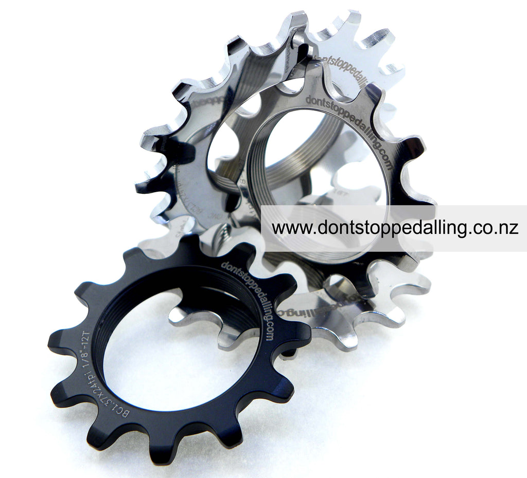DSp, Dontstoppedalling.com, dontstoppedalling.co.nz, track sprockets, track cogs, 12t, 13t,14t,15t,16t,17t, training track sprocket, best value track sprocket, velobike, velo, velodrome sprocket, best selection tracksprockets, Trackie, track cyclist, velodromes, stainless steel track cog, cromoloy track sprocket,