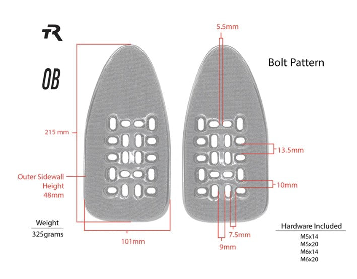 Tri Rig Arm Scoops OPEN Back Carbon Arm Cups