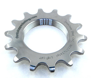 DSp, Dontstoppedalling.com, dontstoppedalling.co.nz, track sprockets, track cogs, 12t, 13t,14t,15t,16t,17t, training track sprocket, best value track sprocket, velobike, velo, velodrome sprocket, best selection tracksprockets, Trackie, track cyclist, velodromes, stainless steeld track cog, cromoloy track sprocket,