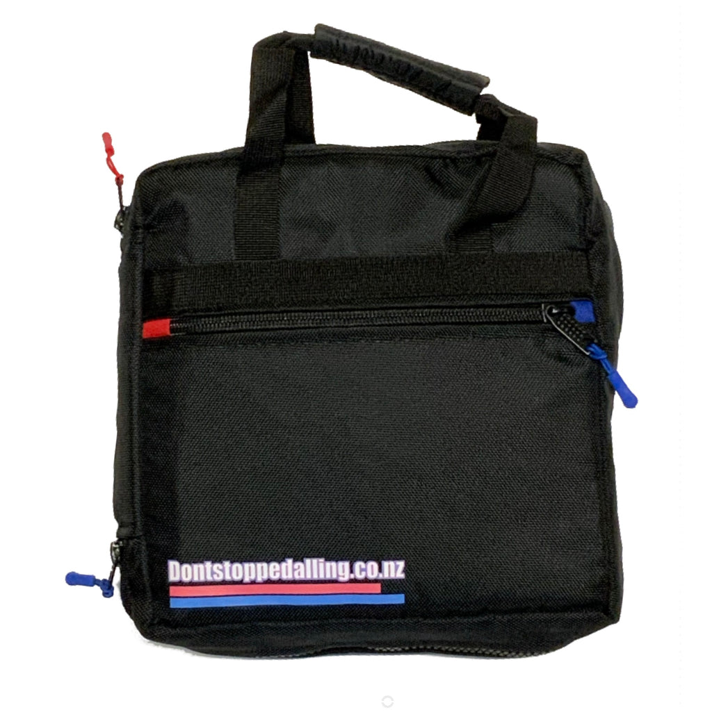 Track tote bag, track back pack, velodrome back pack, track cyclist bag, trackie tote bag, velo hag, velocyclist bag, velobike, velo cyclist, track chain ring bag, chain ring bag, chainring bag, carry chain rings, cyclist back pack, dsp, Dontstoppedalling, Dontstoppedalling.co.nz, track cycling gear, trackies stuff